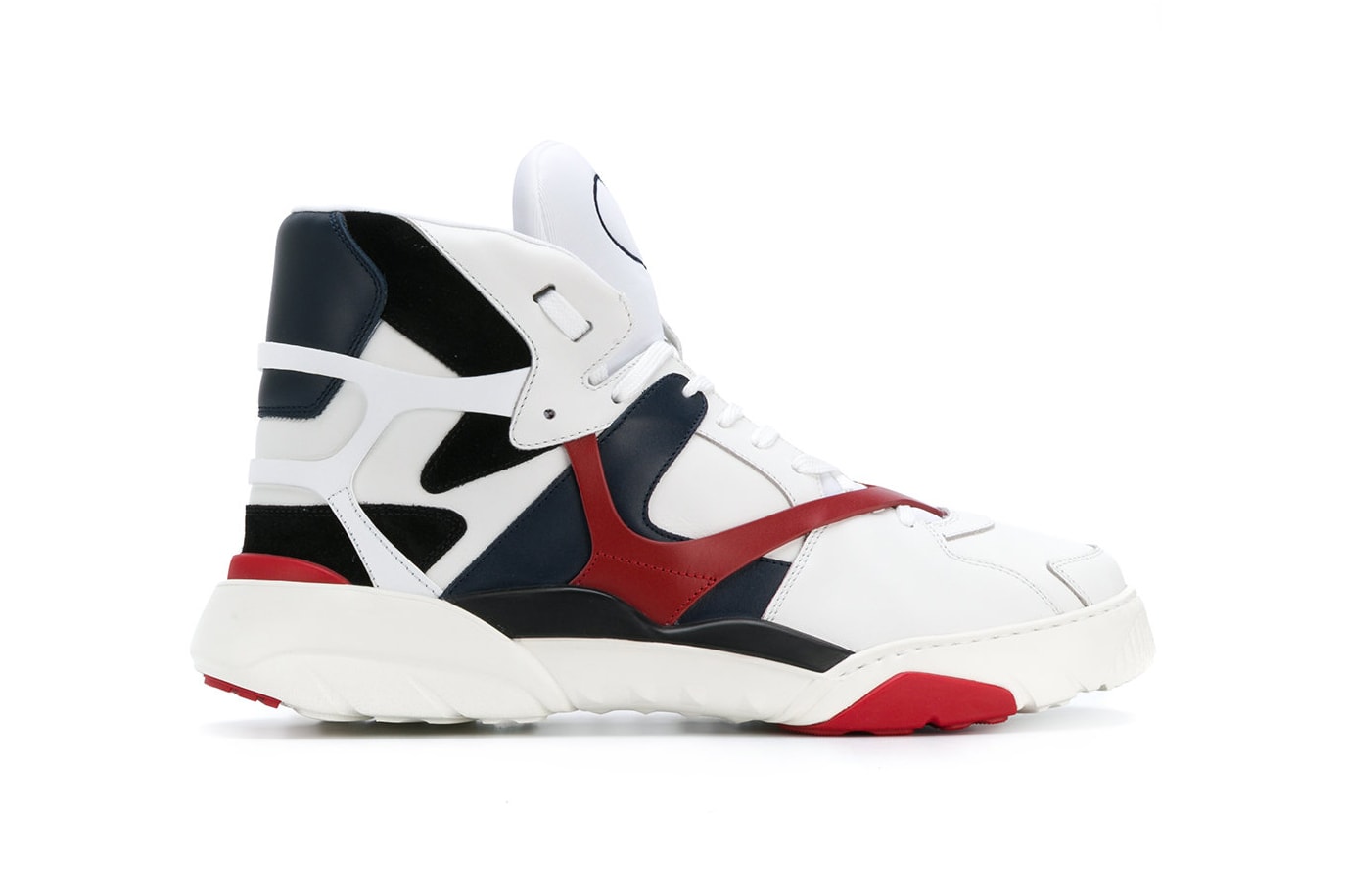 Valentino Made One Paneled Basketball Sneakers spring summer 2018 march release date info drop white navy red shoes footwear