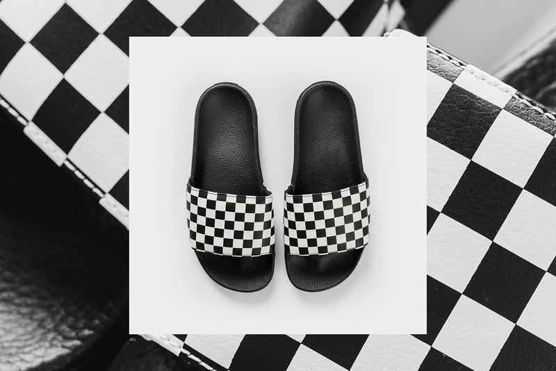 Vans Black & White Checkerboard Slides Collection Pool Summer New Shoes Womens Mens Swim Beach