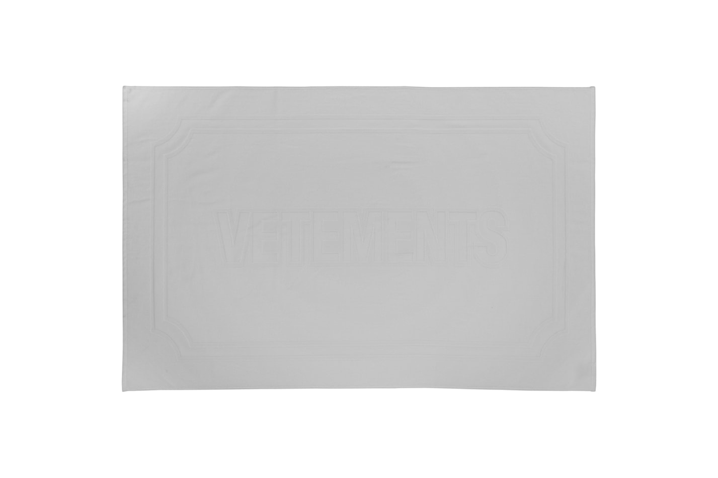 Vetements White Logo Beach Towel $540 USD 59 x 39 Inches Demna Gvasalia Balenciaga
