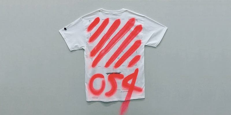 off white spray here t shirt