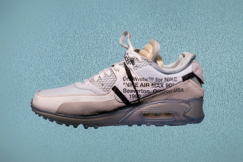 Virgil Abloh Nike Air Max 90 Black Cone White Black The Ten footwear Off White teaser rumor mock up drawing