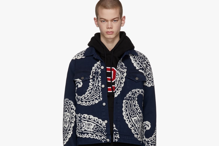 424 Designs Paisley-Printed Denim Trucker Jacket Exclusively for SSENSE