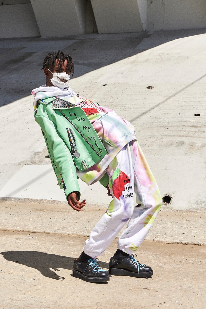 99%IS Bajowoo h lorenzo pop up custom painted leather jacket limited drop release april 12 2018 los angeles california black tan