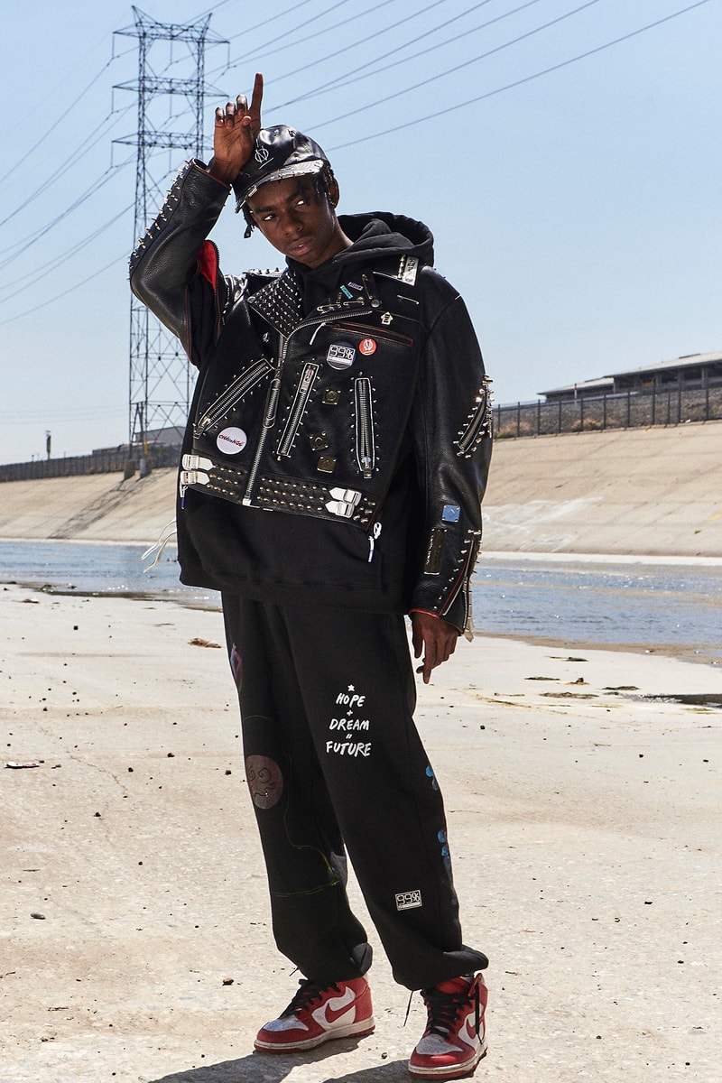 99%IS Bajowoo h lorenzo pop up custom painted leather jacket limited drop release april 12 2018 los angeles california black tan