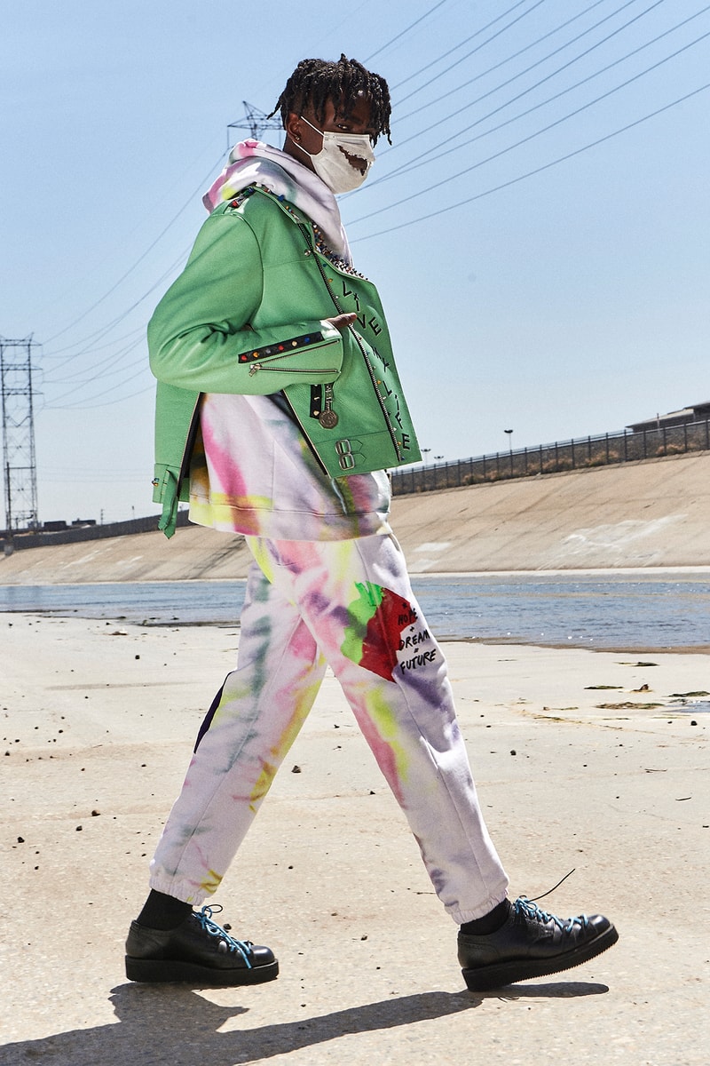 99%IS Bajowoo h lorenzo pop up custom painted leather jacket limited drop release april 12 2018 los angeles california black tan