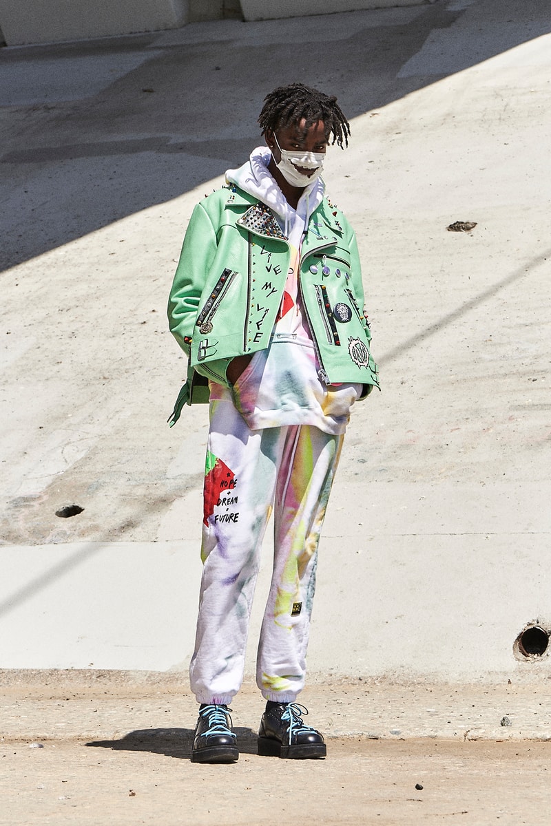 99%IS Bajowoo h lorenzo pop up custom painted leather jacket limited drop release april 12 2018 los angeles california black tan
