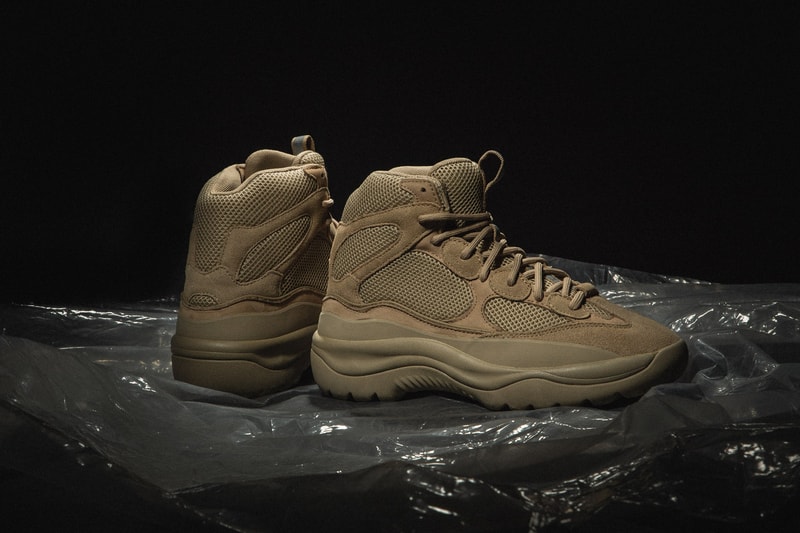 YEEZY Season 6 Closer Look Calabasas Collection Kanye West Desert Rat Boot Graphite Suede Taupe Sandals Slides