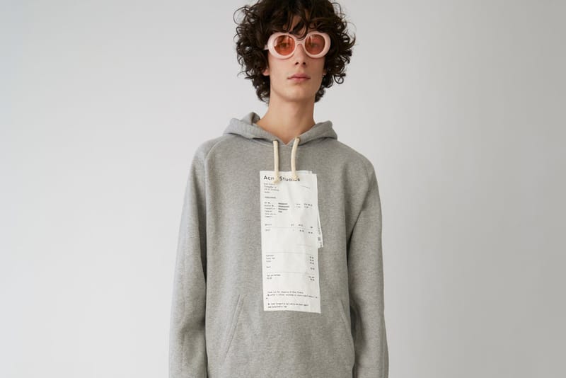 acne studios receipt hoodie