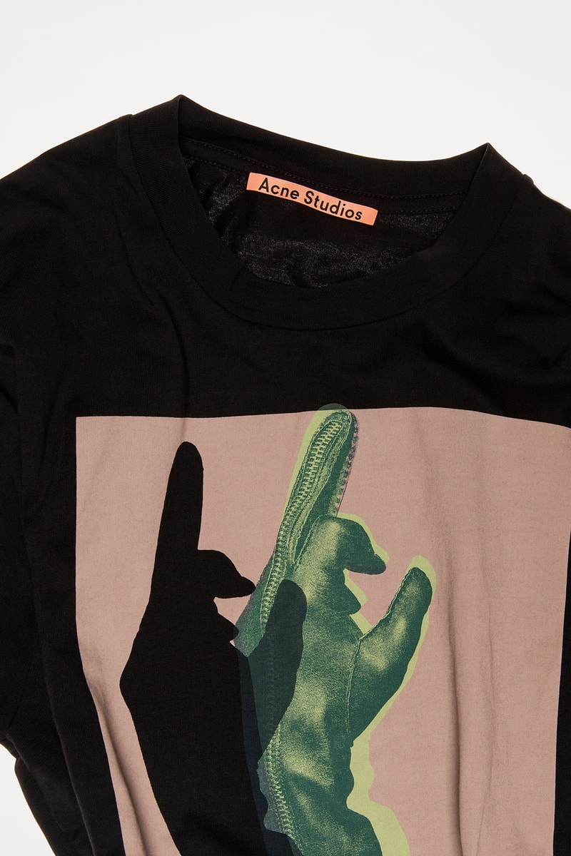 Acne Studios special editon tee shirt capsule graphic fall winter 2018 collection capsule middle finger april 26