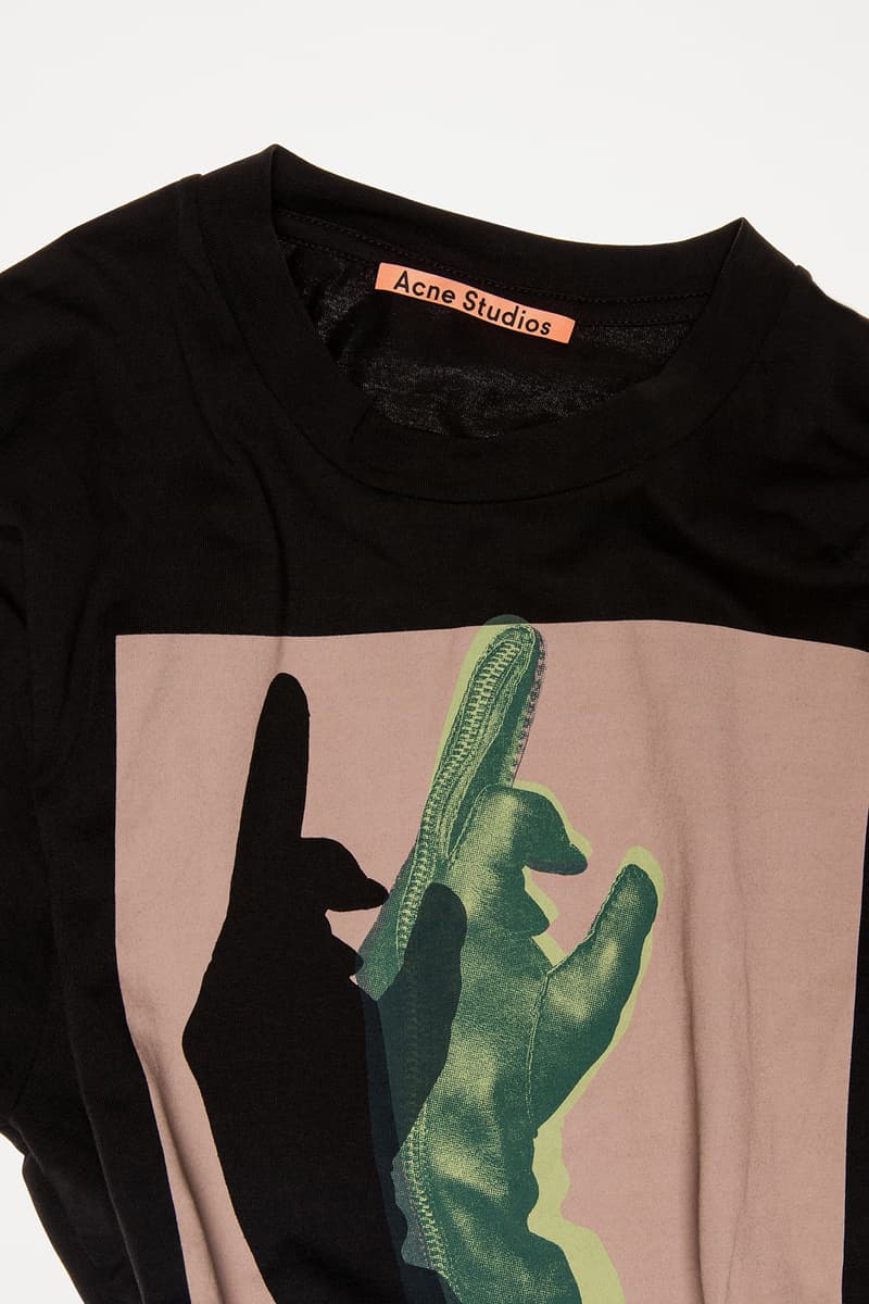 Acne Studios special editon tee shirt capsule graphic fall winter 2018 collection capsule middle finger april 26