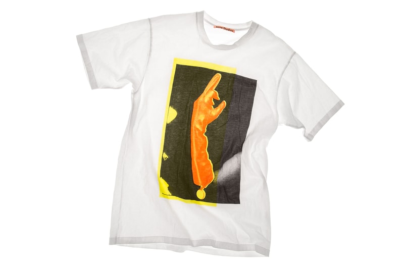 Acne Studios special editon tee shirt capsule graphic fall winter 2018 collection capsule middle finger april 26