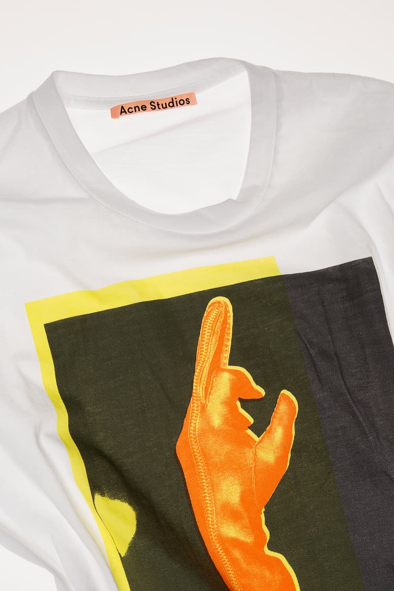 Acne Studios special editon tee shirt capsule graphic fall winter 2018 collection capsule middle finger april 26