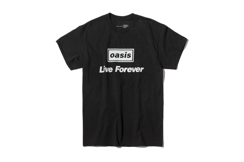 Oasis ADAM ET ROPÉ tee shirt collaboration collection liam gallagher wonderwall japan exclusive sony music publishing Champagne Supernova Don’t Look Back in Anger Live Forever Supersonic