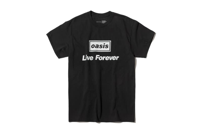 Oasis ADAM ET ROPÉ tee shirt collaboration collection liam gallagher wonderwall japan exclusive sony music publishing Champagne Supernova Don’t Look Back in Anger Live Forever Supersonic