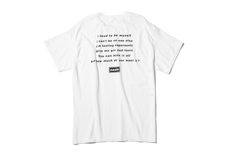 Oasis ADAM ET ROPÉ tee shirt collaboration collection liam gallagher wonderwall japan exclusive sony music publishing Champagne Supernova Don’t Look Back in Anger Live Forever Supersonic
