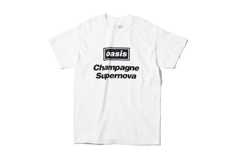 Oasis ADAM ET ROPÉ tee shirt collaboration collection liam gallagher wonderwall japan exclusive sony music publishing Champagne Supernova Don’t Look Back in Anger Live Forever Supersonic