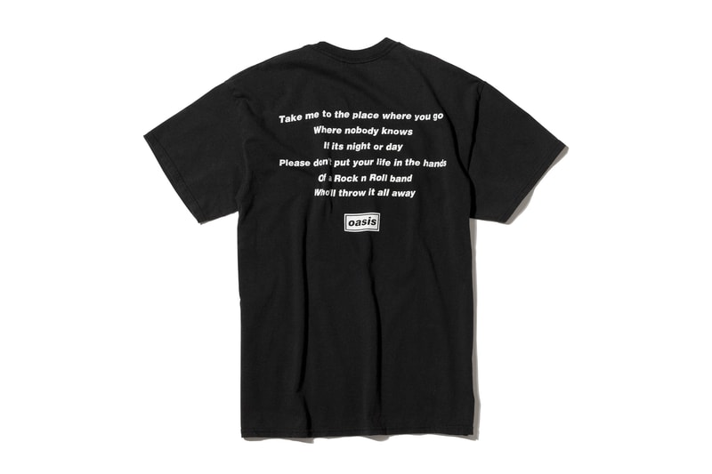 Oasis ADAM ET ROPÉ tee shirt collaboration collection liam gallagher wonderwall japan exclusive sony music publishing Champagne Supernova Don’t Look Back in Anger Live Forever Supersonic