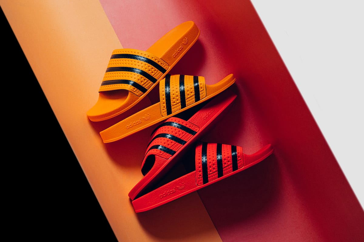 adidas adilette slides orange