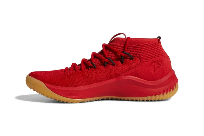adidas Dame 4 Juvenile 400 Degreez Rapper Basketball Red Suede Gum Rubber