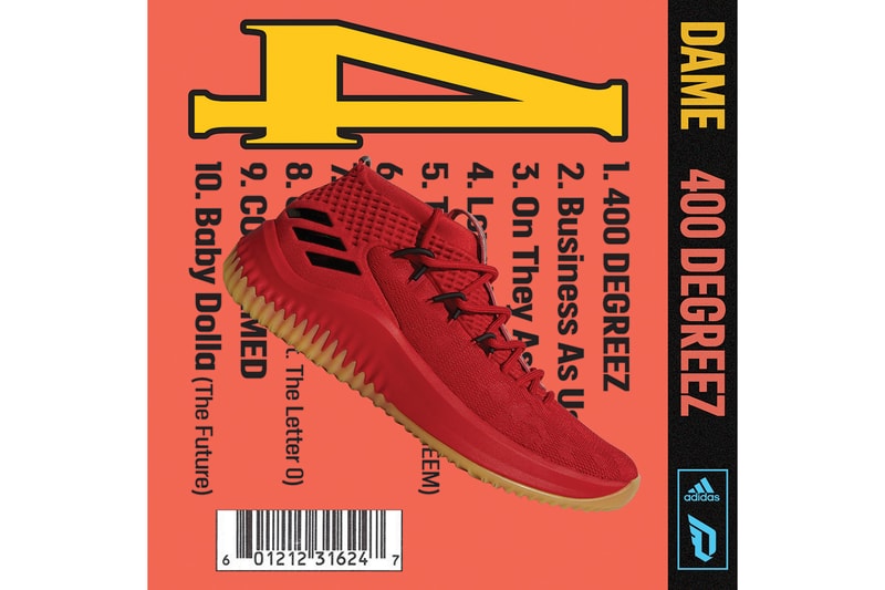 adidas Dame 4 Juvenile 400 Degreez Rapper Basketball Red Suede Gum Rubber