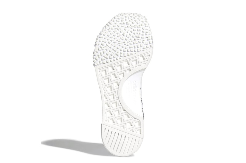 adidas NMD Racer leather heel patch Whitaker Car Club white black footwear sneakers