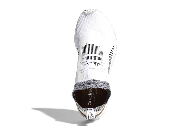 adidas NMD Racer leather heel patch Whitaker Car Club white black footwear sneakers