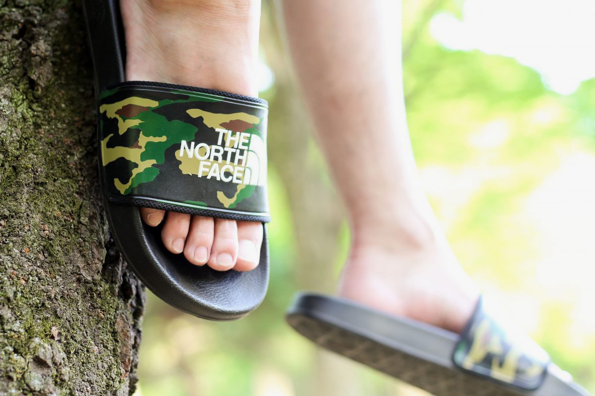 atmos The North Face Base Camp Slide II collection sandals camo camouflage april 21 2018 release date info drop footwear collaboration colorways