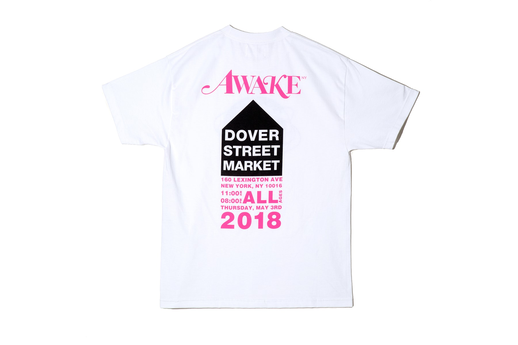 Awake NY Dover Street Market Spring Summer 2018 Drop SS18 tee shirt collaboration collection debut release installation may 3 limited edition co branding angelo baque