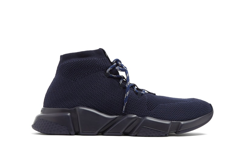 Balenciaga Lace-Up Speed Trainer Navy release info sneakers footwear demna gvasalia