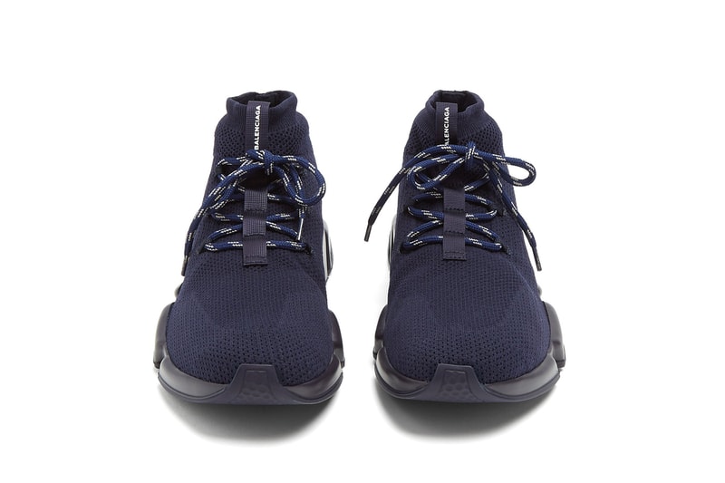 Balenciaga Lace-Up Speed Trainer Navy release info sneakers footwear demna gvasalia