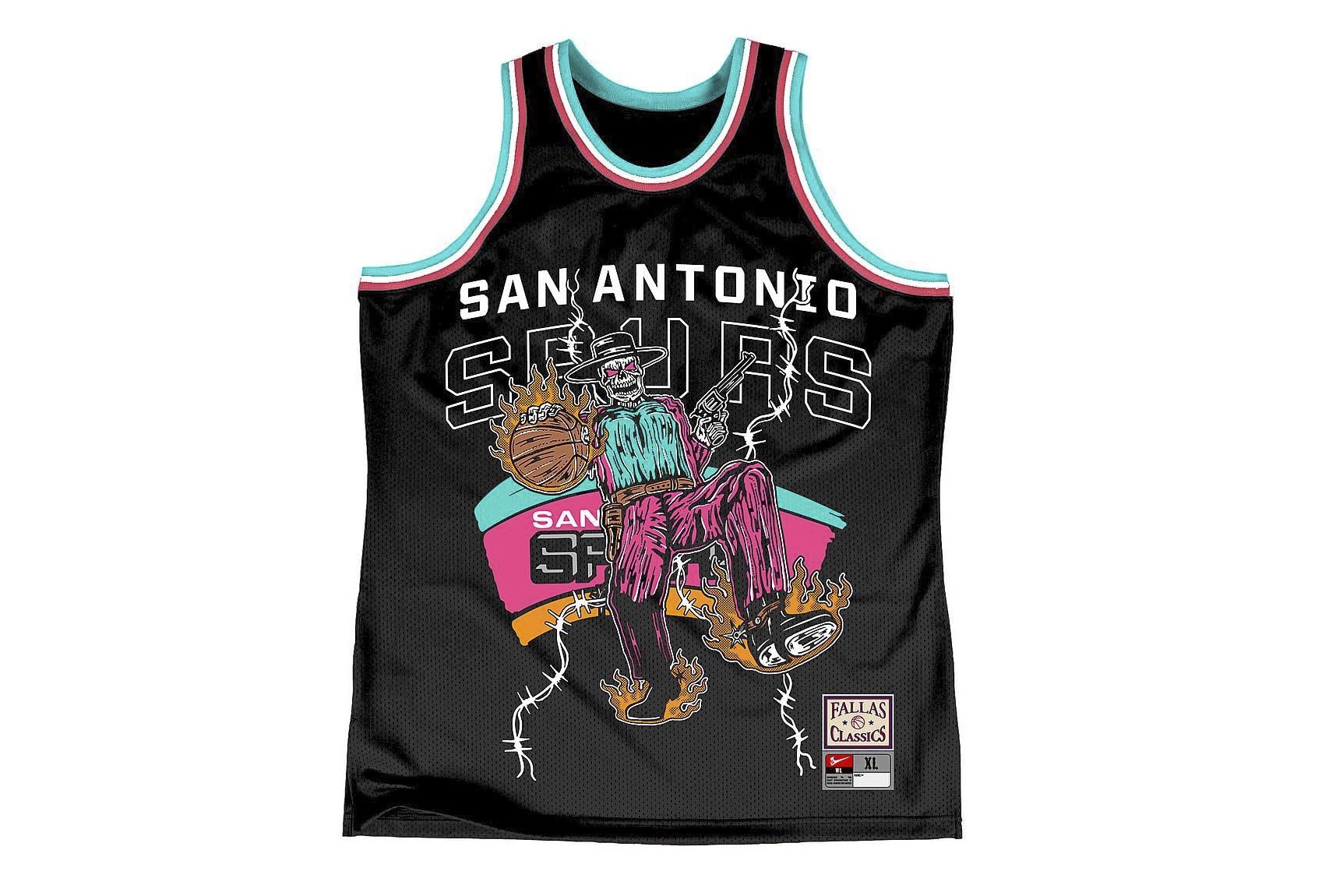 Warren Lotas San Antonio Spurs Jersey gunslinging nba basketball