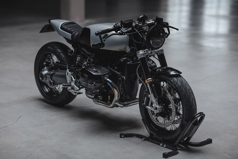 BMW R Nine T Falcon Redesigned Classic Look Aluminium Bodywork Arrow Titanium Exhaust System Motogadget Motoscope Pro Kellermann Atto Signals LED Truck Light ABM Clip-Ons Rizoma Grips