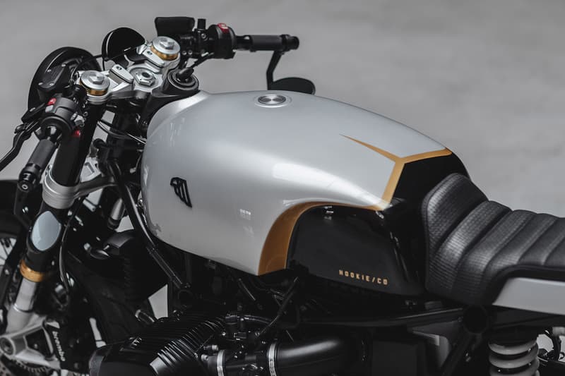 BMW R Nine T Falcon Redesigned Classic Look Aluminium Bodywork Arrow Titanium Exhaust System Motogadget Motoscope Pro Kellermann Atto Signals LED Truck Light ABM Clip-Ons Rizoma Grips