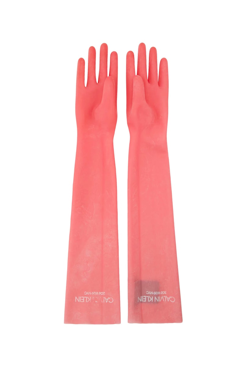Calvin Klein $390 USD pink Rubber Gloves CALVIN KLEIN 205W39NYC