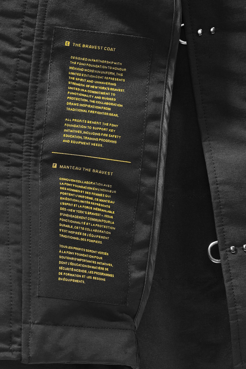 Canada Goose FDNY fire department new york The Bravest Coat collaboration charity april 6 2018 drop release