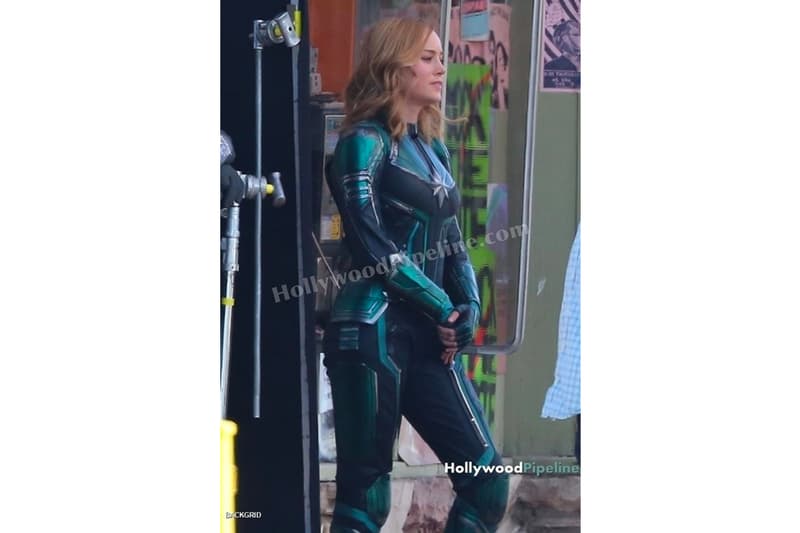 'Captain Marvel' Set Photos brie larson carol danvers Samuel L. Jackson Nick Fury S.H.I.E.L.D. marvel cinematic universe