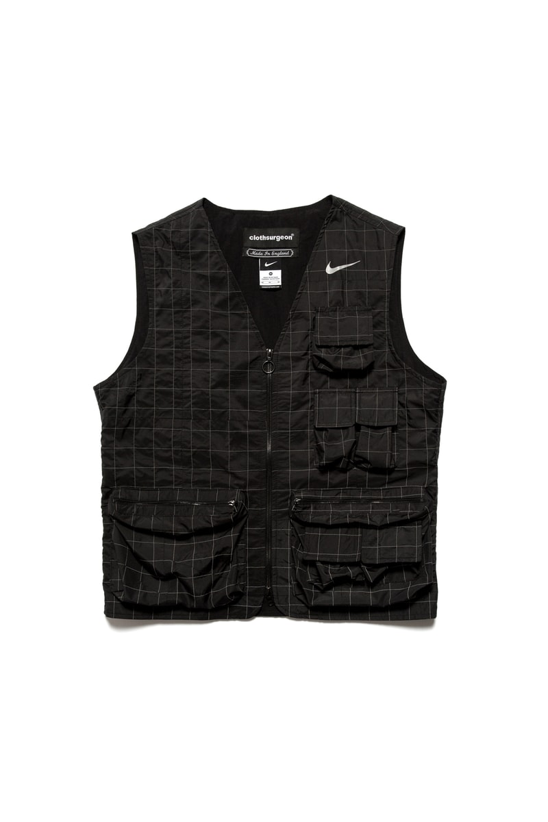 clothsurgeon nike patchwork coat vest remake england london rebuild spring 2018 swoosh reflective sweatpants fleece pocket 3M