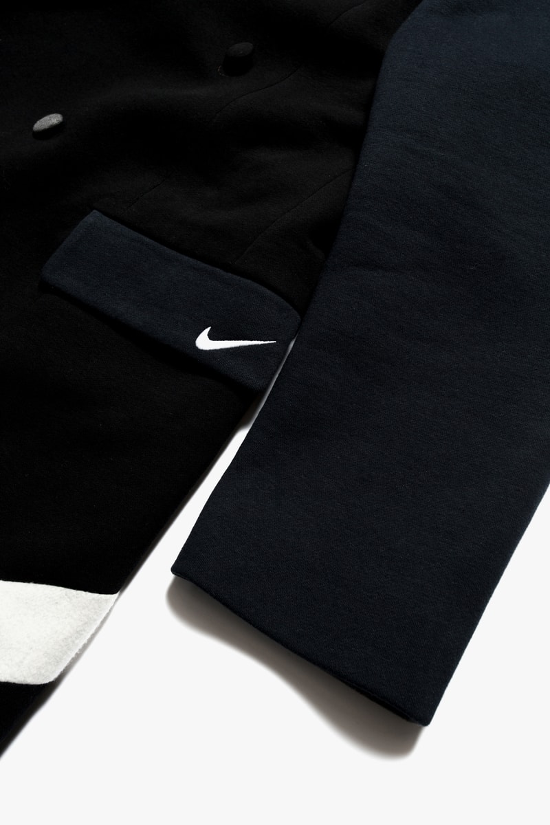 clothsurgeon nike patchwork coat vest remake england london rebuild spring 2018 swoosh reflective sweatpants fleece pocket 3M