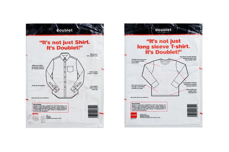 Doublet Midwest japan exclusive select shop fall winter 2018 plastic package wrapped shirt tee t long sleeve order event interview