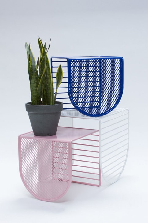 Eric Trine Furniture Collection "Pop Perf Group" Creative Colorful Perforated Steel Designs For Sale Availability Pricing