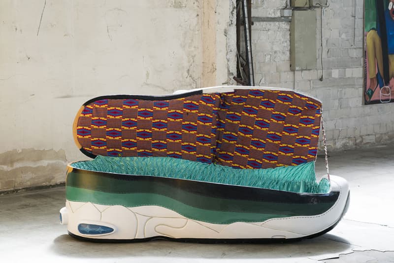 Giant Air Max 95 Coffin Paa Joe Artist Ghanian Berlin Mixed Pickle exhibit