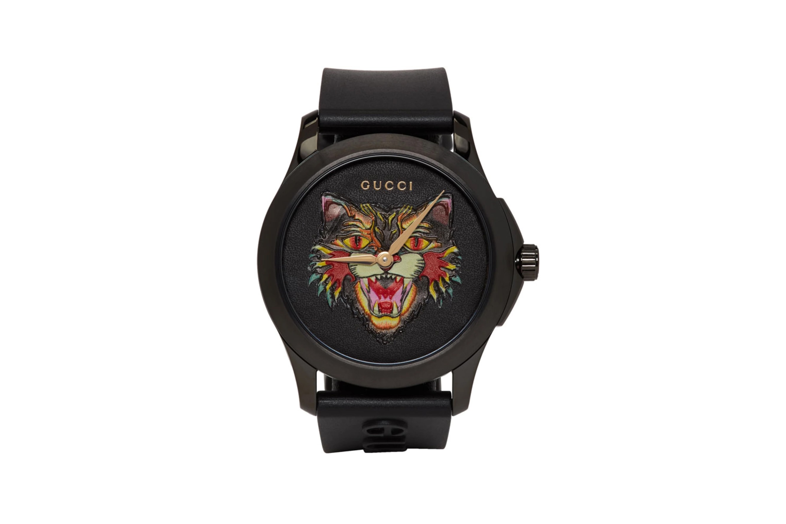 Gucci Black G-Timeless Angry Cat Watch release info accessories watches purchase price timepiece quartz Water resistant