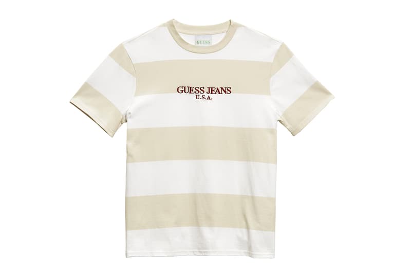 Guess Jeans Usa sean wotherspoon farmers market collaboration drop t shirts colorblocked stripe logo branding may 5 california drop release exlcusive limited 60 80 usd price