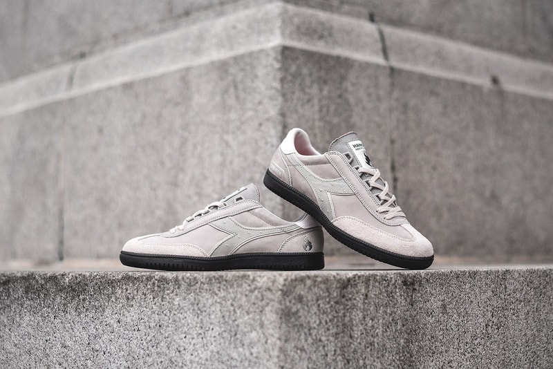 Hanon x Diadora Aberdeen Shoes Closer Look Sneakers Trainers Kicks 70th anniversary Special Collaboration 1979 Court Shoe Handcrafted Italy how to buy purchase cop