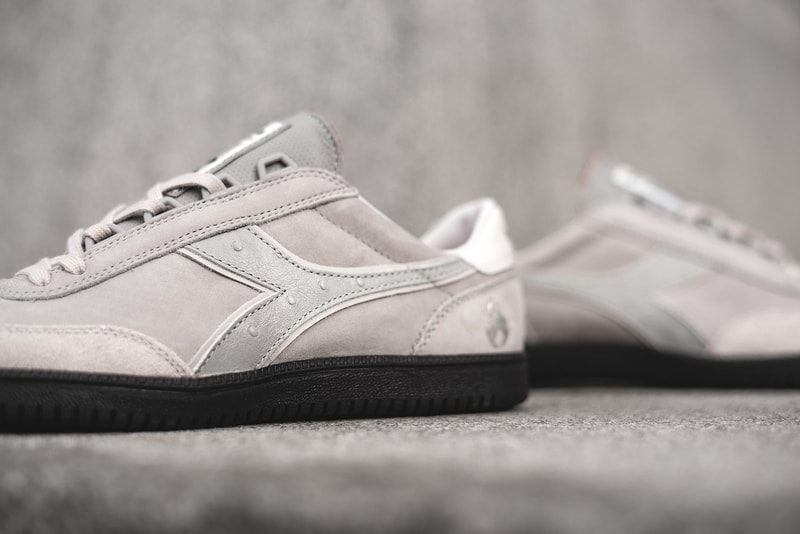Hanon x Diadora Aberdeen Shoes Closer Look Sneakers Trainers Kicks 70th anniversary Special Collaboration 1979 Court Shoe Handcrafted Italy how to buy purchase cop