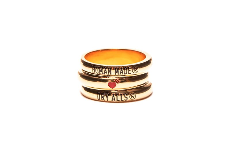 HUMAN MADE Spring Summer 2018 Gold College Triple Rings