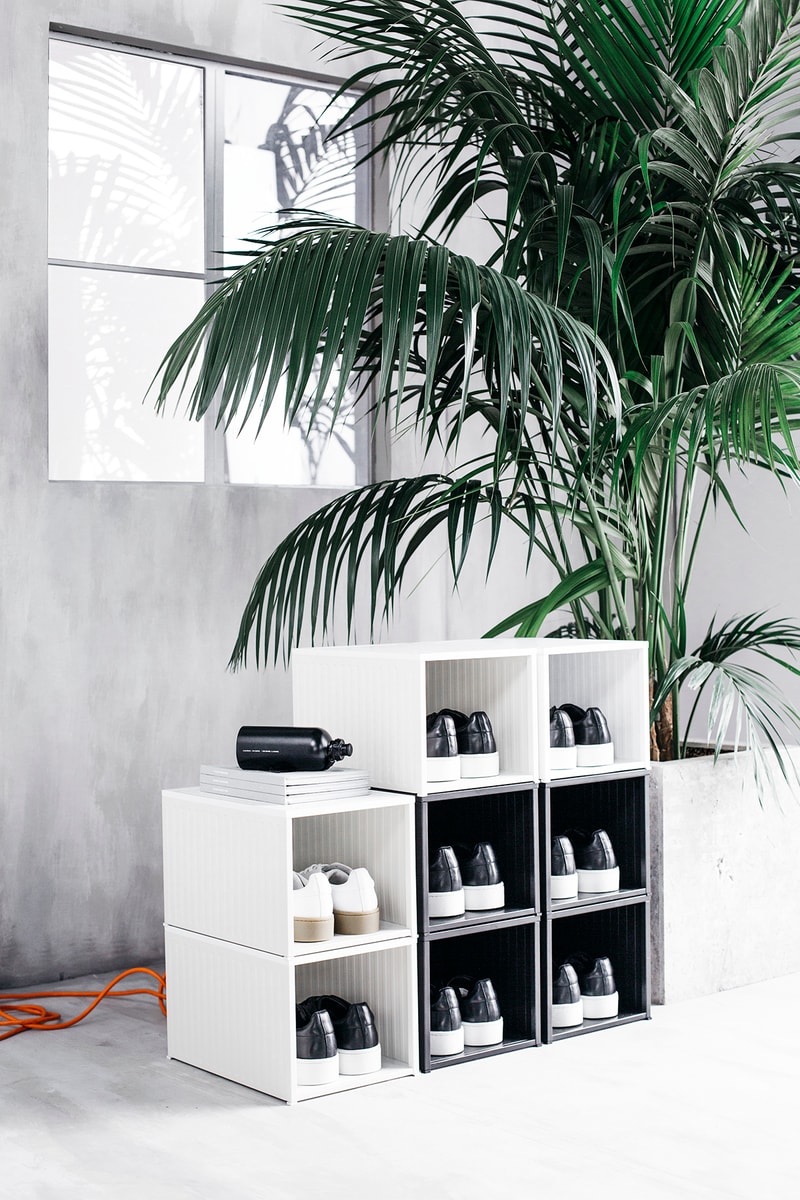 Stampd ikea chris stamp SPÄNST collaborative collection furniture hat skateboard basketball hoop desk table stand armchair wardrobe light sticks duffel bag clothes rack box cushion cover water bottle travel towel noticeboard