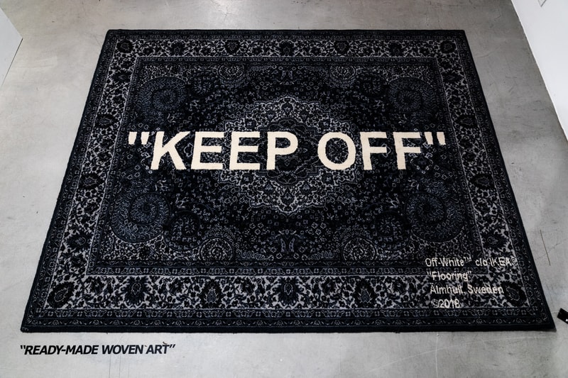 Virgil Abloh x IKEA Off-White Collection BLUE RED Rug KEEP OFF SCULPTURE bag doorstopper