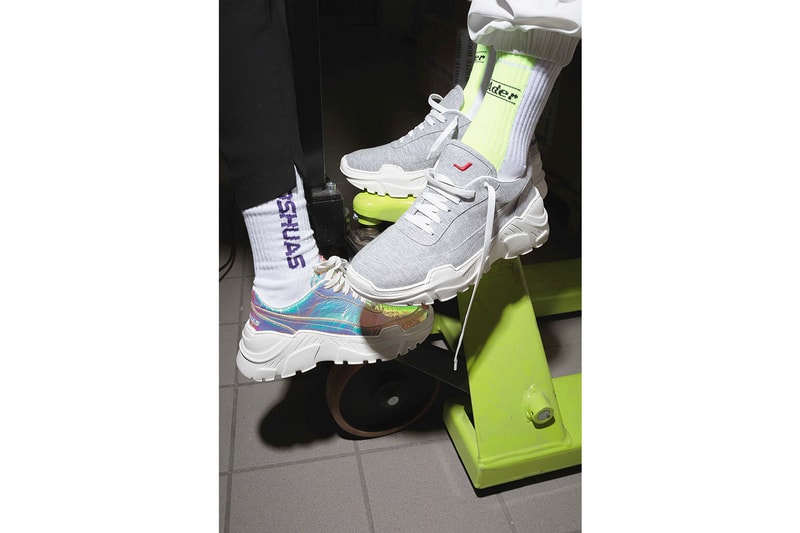 JOSHUA SANDERS Holographic "Zenith" Sneaker Black White Light Holo Crash Holo Flirt Grey Jersey Colorways Chunky Sneaker Trend