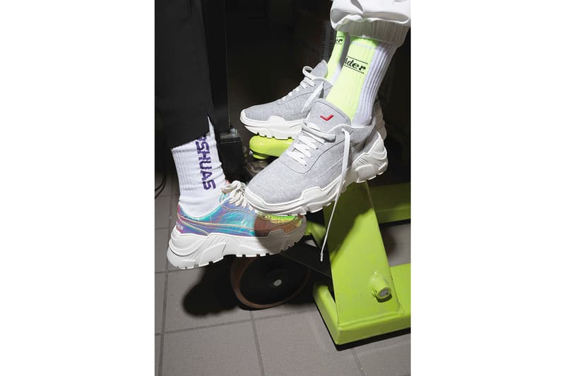 JOSHUA SANDERS Holographic "Zenith" Sneaker Black White Light Holo Crash Holo Flirt Grey Jersey Colorways Chunky Sneaker Trend